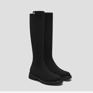 BRAND NEW VIVAIA FILIPA Chic Black Wool Over the Knee Women's Boots NEVER WORN